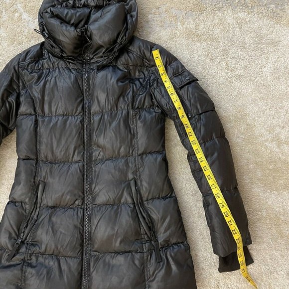 S 13/NYC DUCK DOWN GREEN PARKA HOODED POCKETS COAT JACKET SIZE S - Picture 5 of 9